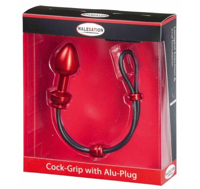 MALESATION Cock-Grip with Alu-Plug medium, red